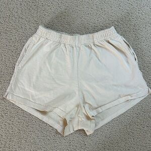 Los Angeles Apparel Heavy Jersey Garment Dye Short Shorts - Creme